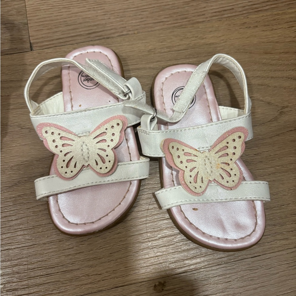 wonder nation Pink and White Butterfly Sandals